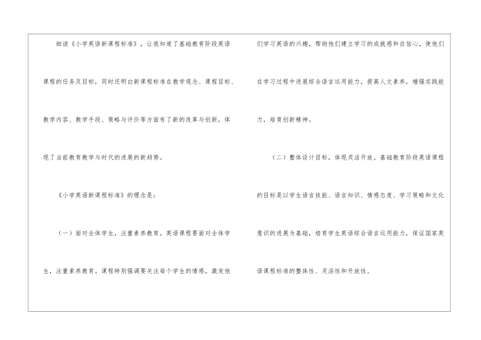 小学英语课程标准培训心得体会_第2页