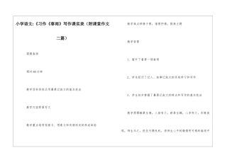 小学语文-《习作《春雨》写作课实录-