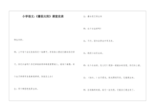 小学语文-《蕃茄太阳》课堂实录-