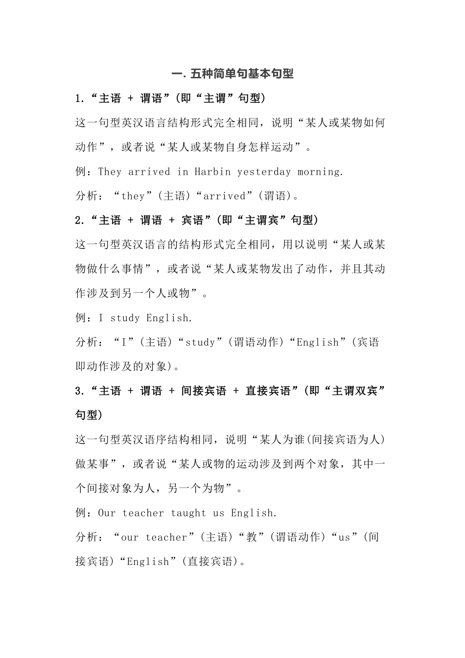 初中英语各种句型总结_第1页