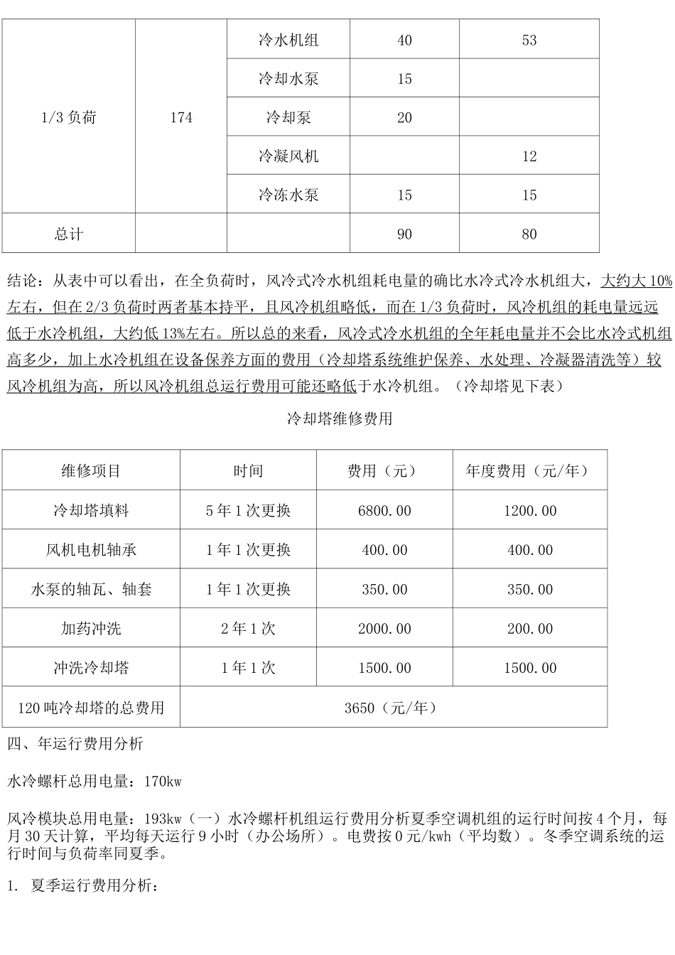 风冷制机组与水冷制冷机组的技术经济比较_第3页