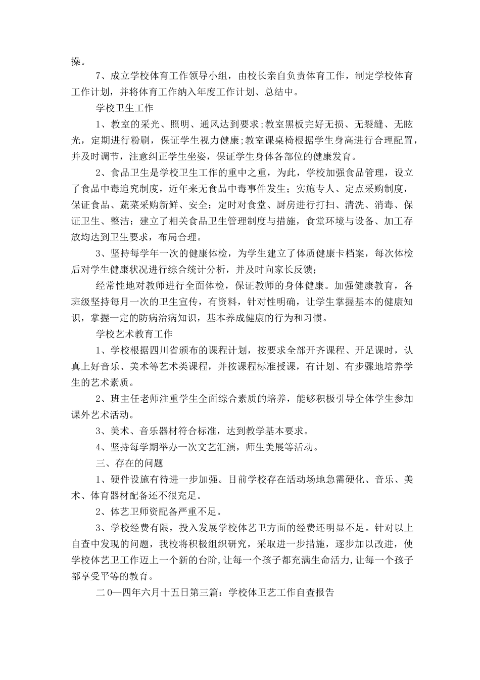 体卫艺工作自查报告_第2页