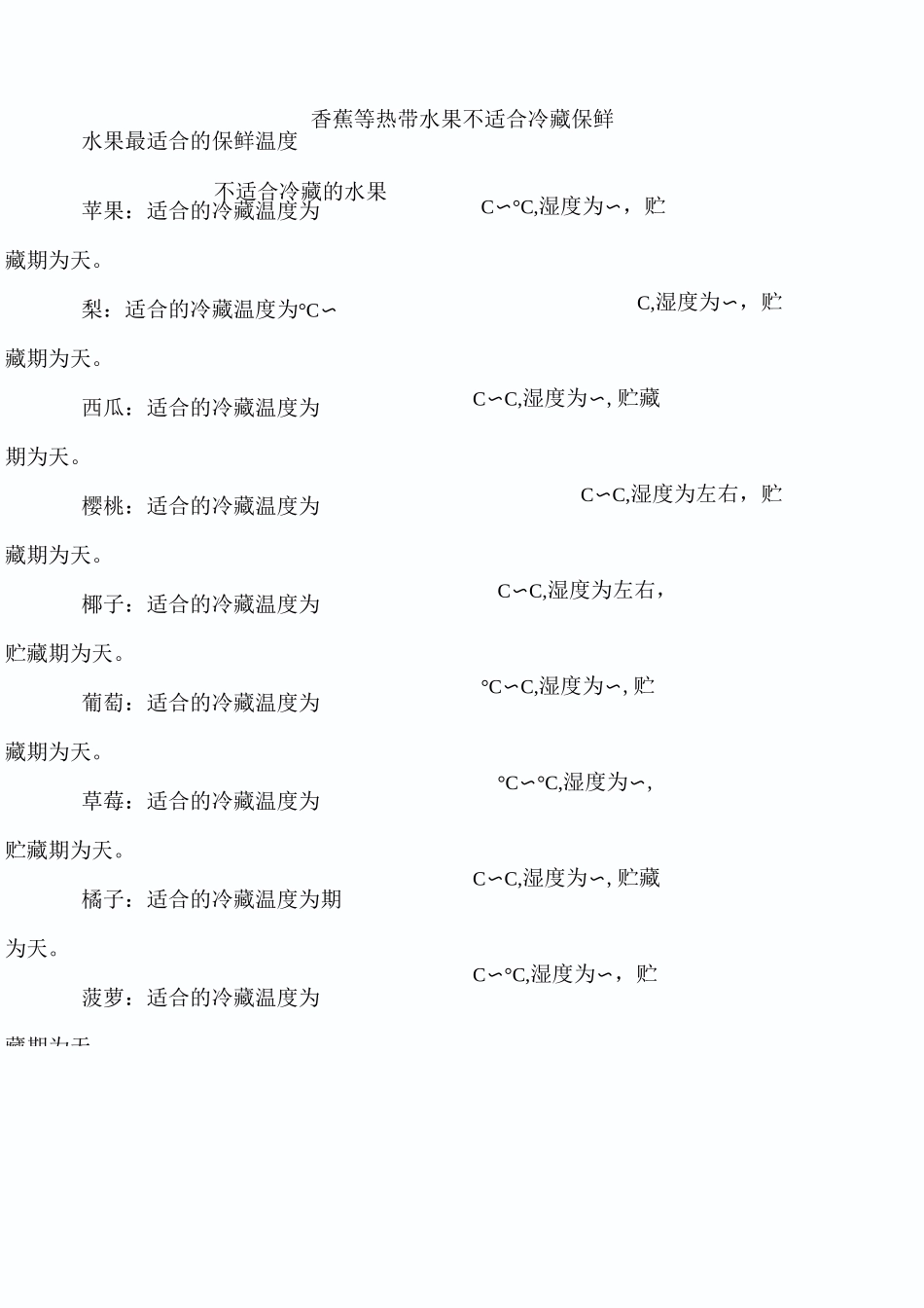 不同蔬菜水果的冷藏适宜温度汇总_第3页
