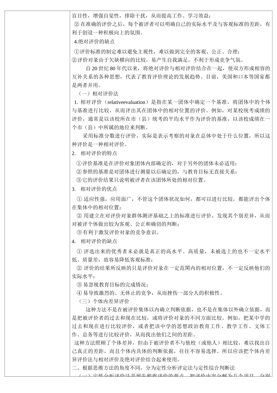 教育测量与评价教案  第10次课 教育评价方法概观 收集教育评价信息的方法 处理教育评价信息的方法_第2页
