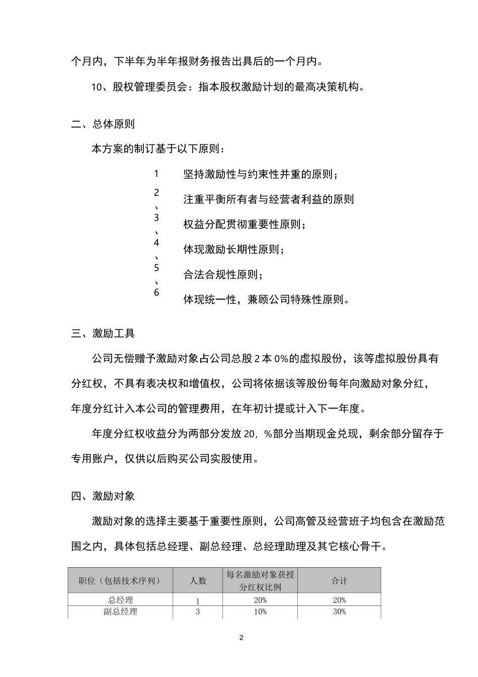 XX有限公司股权激励方案_第2页