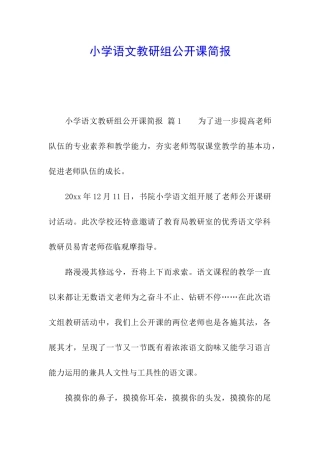 小学语文教研组公开课简报