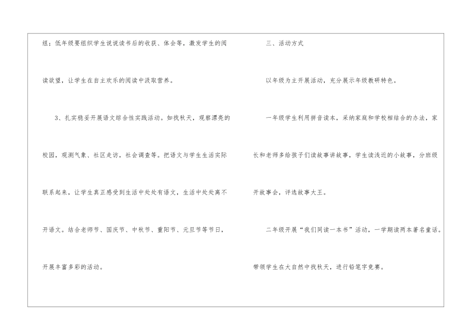 小学语文教研组特色教研实施方案_第3页