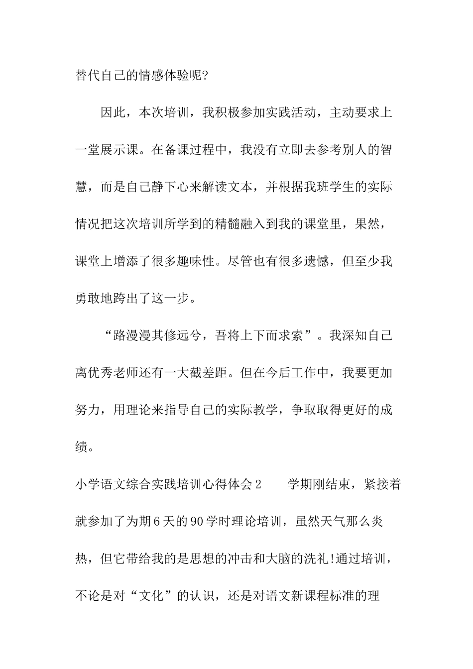 小学语文综合实践培训心得体会_第3页