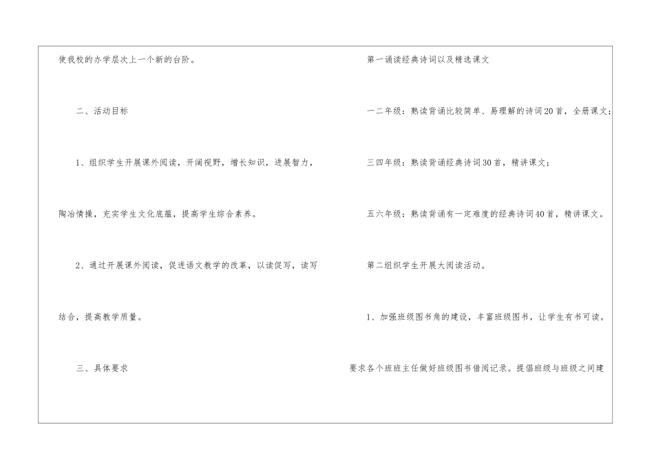 小学读书活动计划4篇_第2页