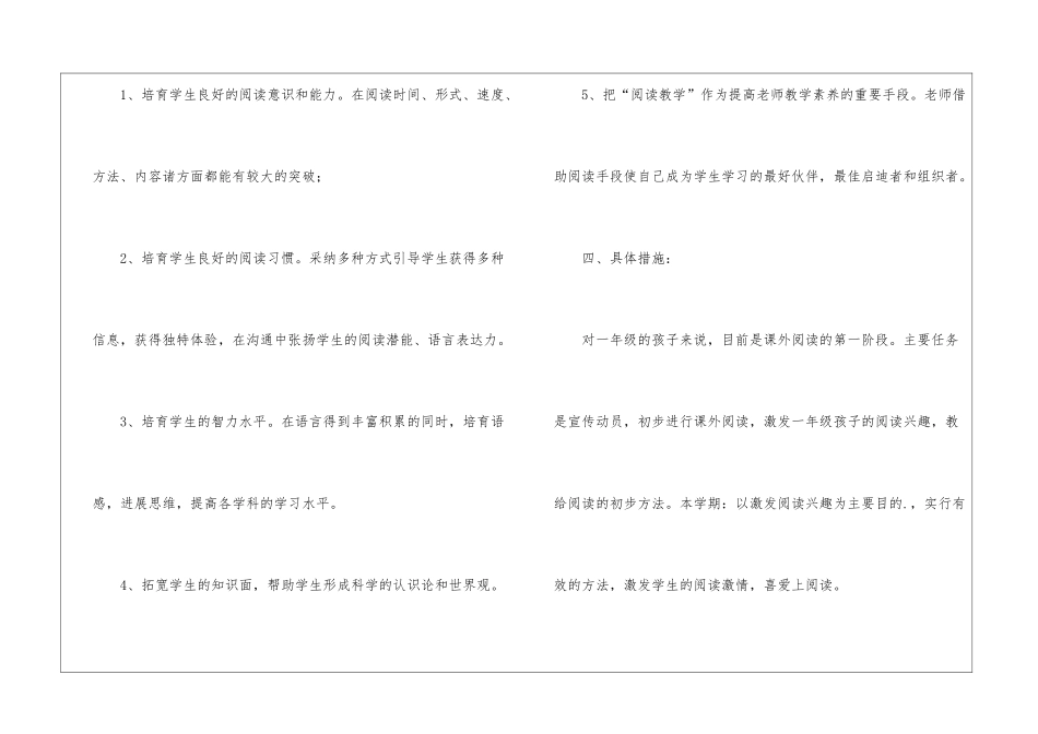 小学课外阅读教学计划_第2页