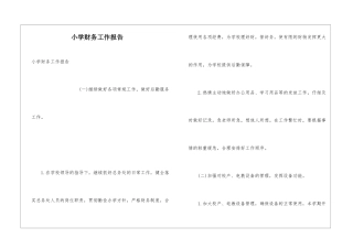 小学财务工作报告