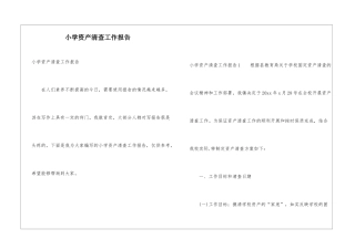 小学资产清查工作报告