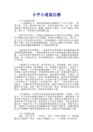 小平小道观后感