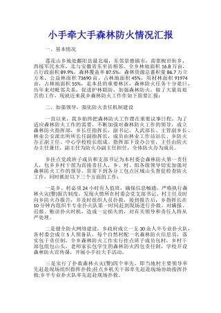 小手牵大手森林防火情况汇报