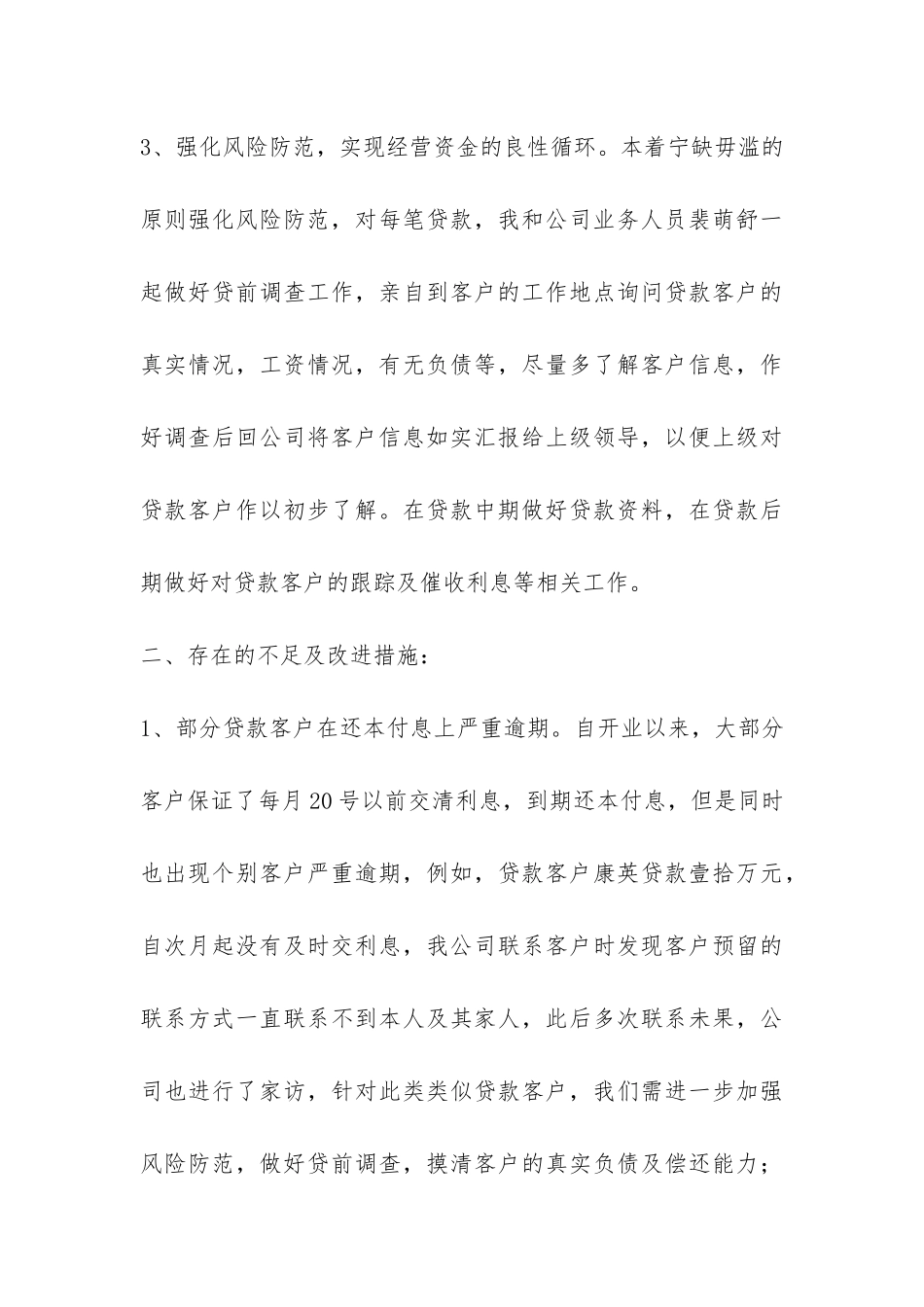 小额贷款公司个人工作总结-_第3页