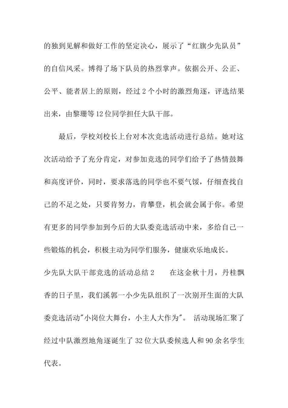 少先队大队干部竞选的活动总结_第2页