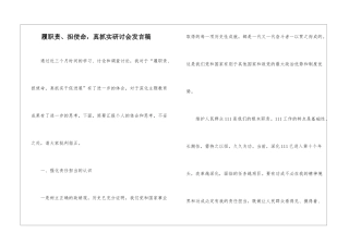 履职责、担使命-真抓实研讨会发言稿