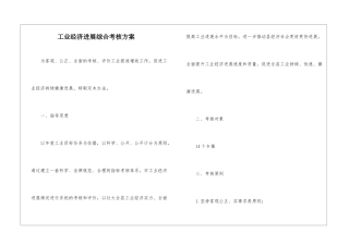 工业经济发展综合考核方案
