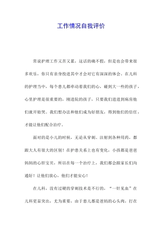 工作情况自我评价