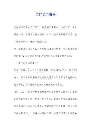 工厂见习报告-
