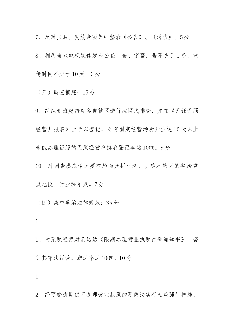 工商局取缔无照经营专项集中整治考核办法-_第3页