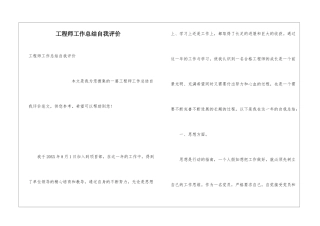 工程师工作总结自我评价