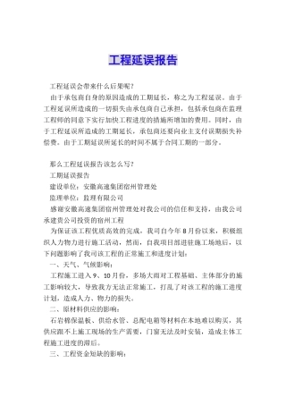 工程延误报告