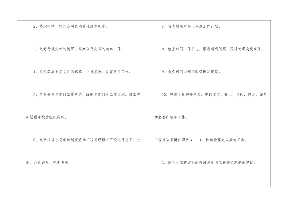 工程部秘书岗位职责_第3页