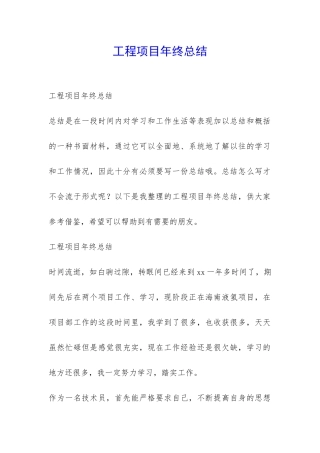 工程项目年终总结-