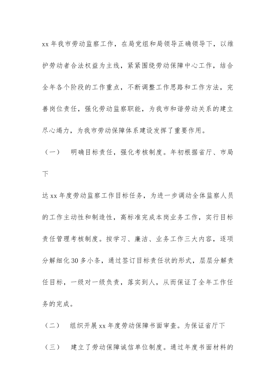 市劳动监察支队2024年工作总结及2024年工作思路-_第2页