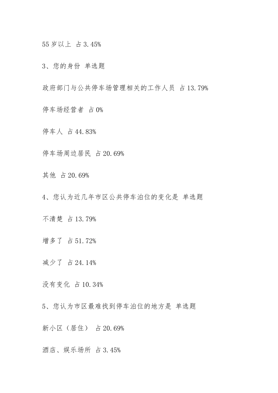 市区公共停车场建设使用管理情况问卷调查报告-_第2页