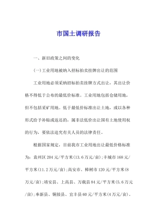 市国土调研报告