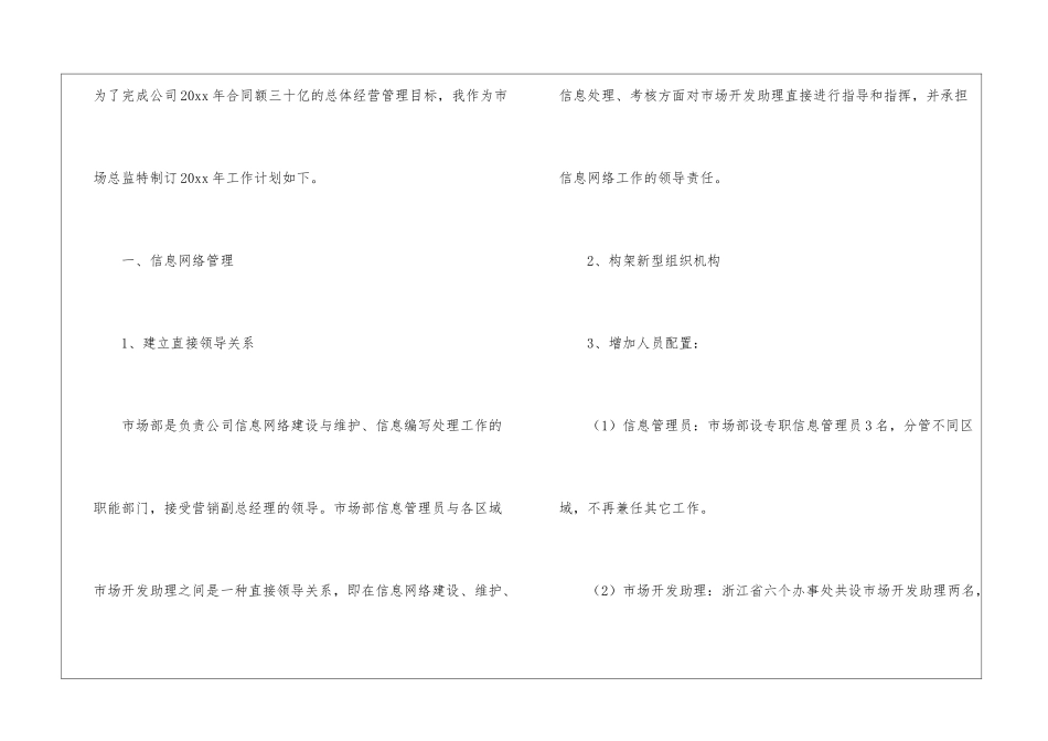 市场总监个人工作计划_第2页