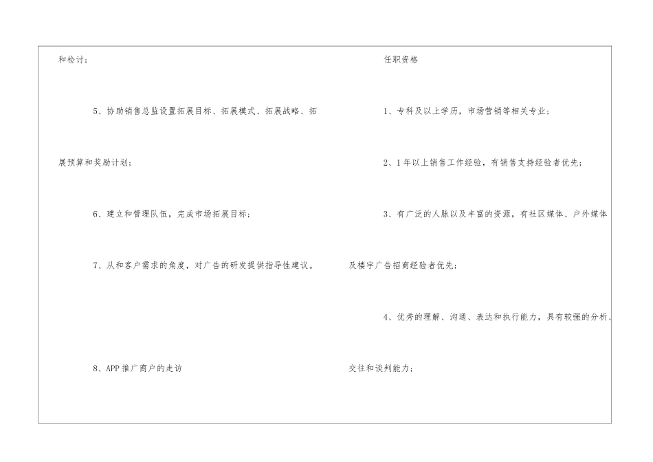 市场拓展主管的岗位职责(11篇)_第2页
