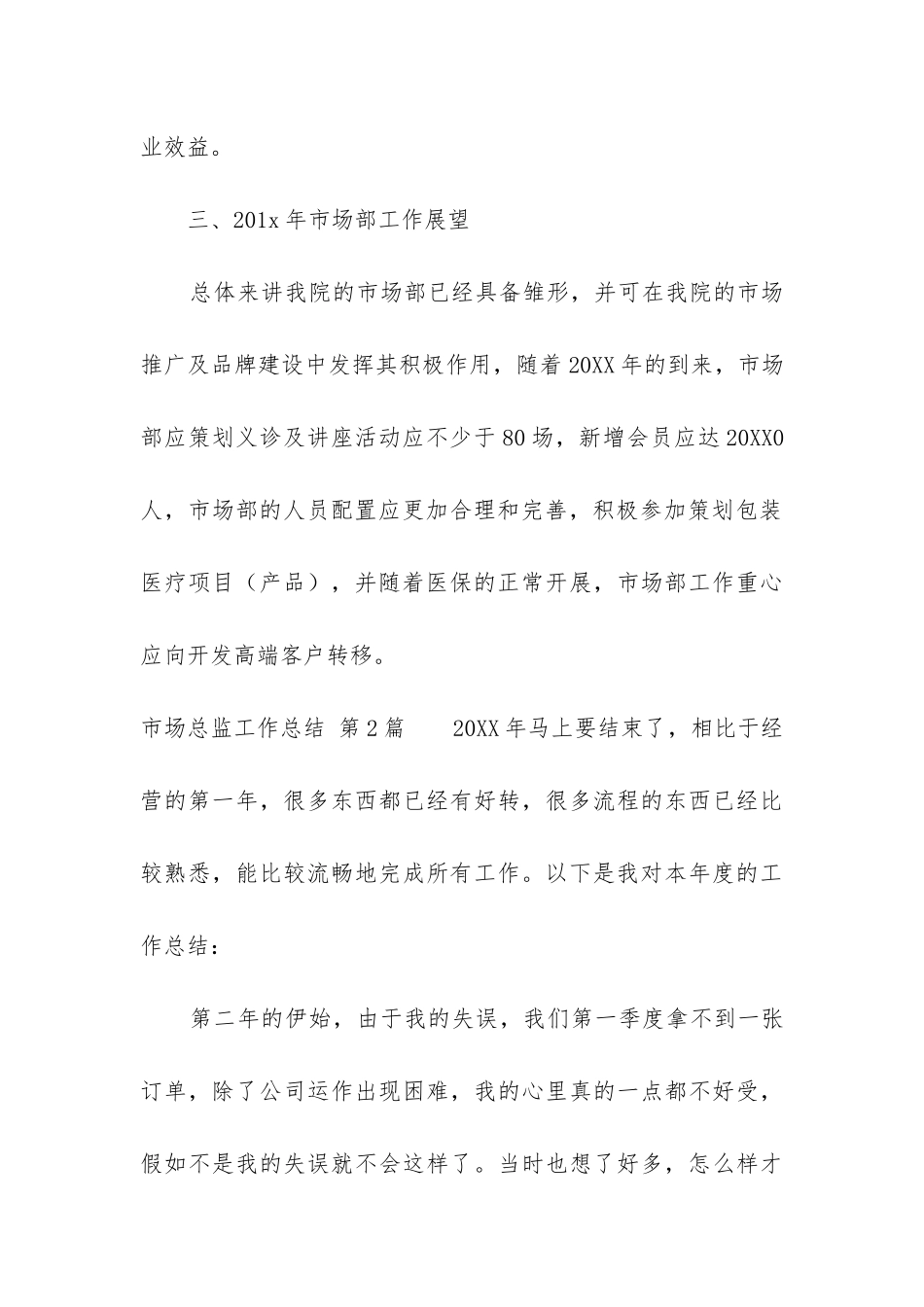 市场总监工作总结_第3页