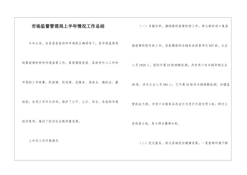 市场监督管理局上半年情况工作总结_第1页