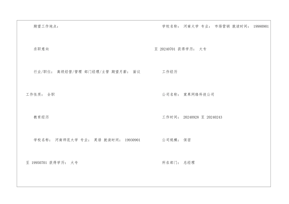 市场营销大专的电子简历模板_第2页