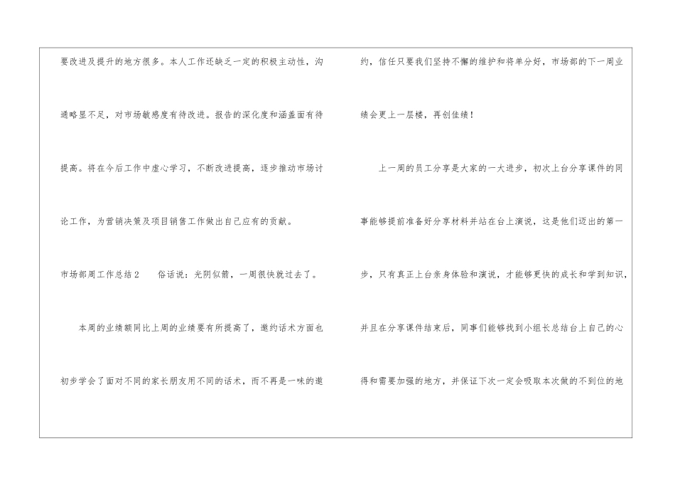 市场部周工作总结_第3页