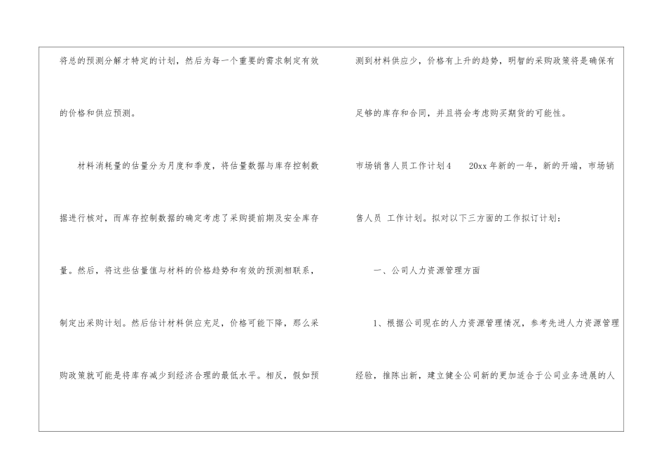 市场销售人员工作计划_第2页