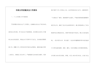 市政公用设施安全工作报告