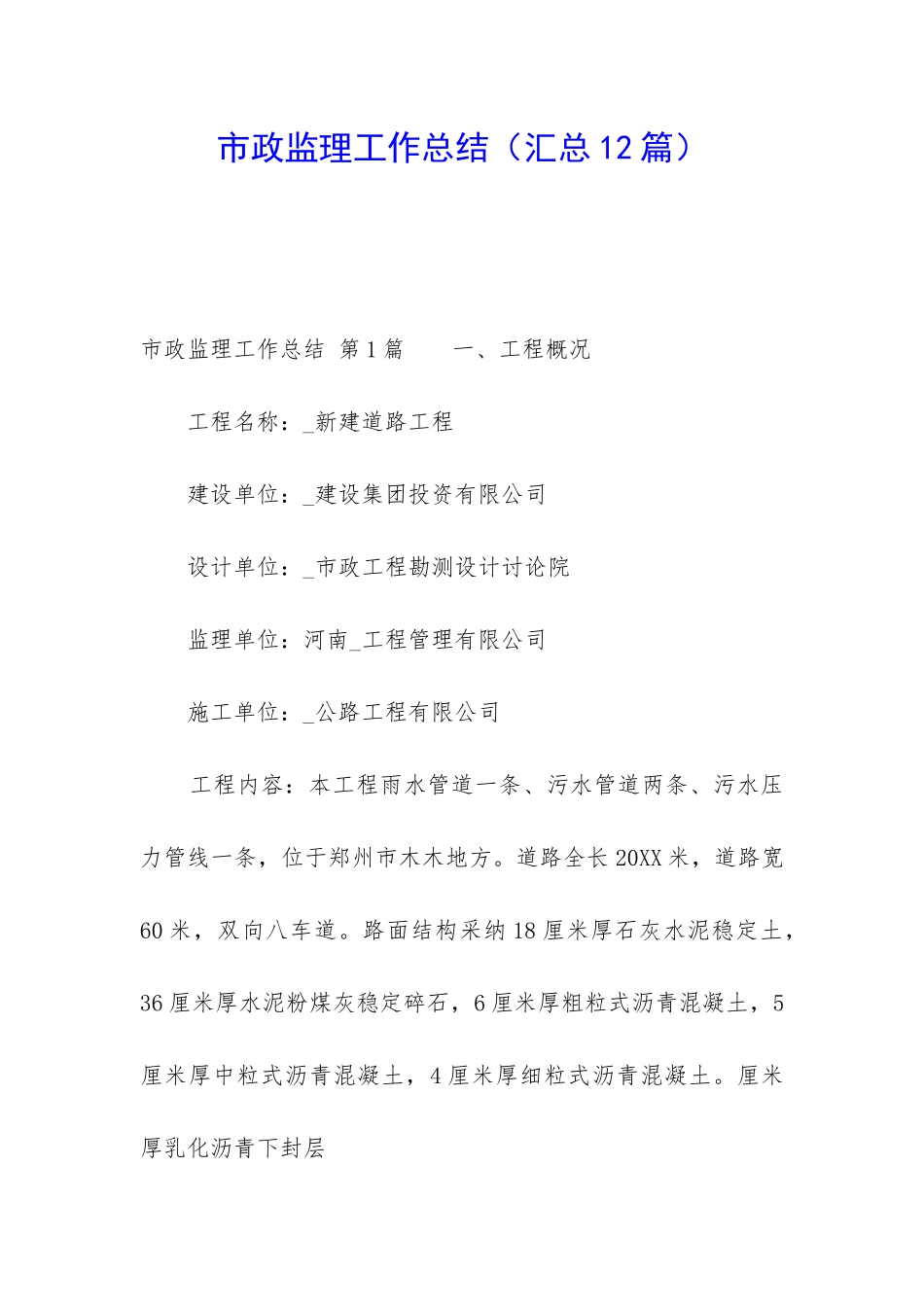 市政监理工作总结_第1页