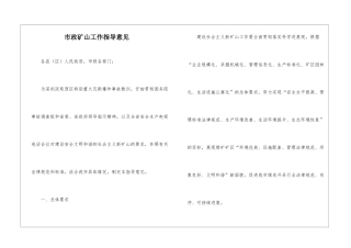 市政矿山工作指导意见