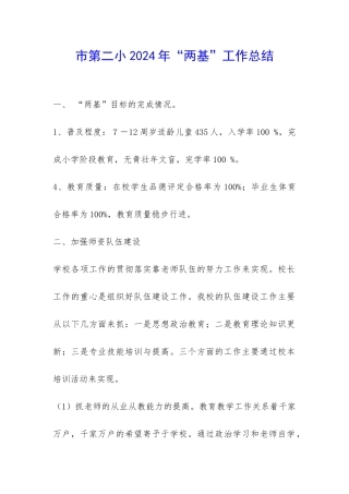 市第二小2024年“两基”工作总结-