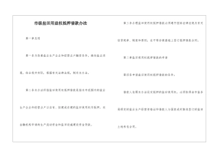 市级盐田用益权抵押借款办法