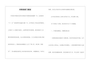 市财政部门规划
