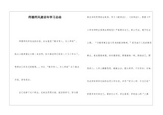 师德师风建设年学习总结