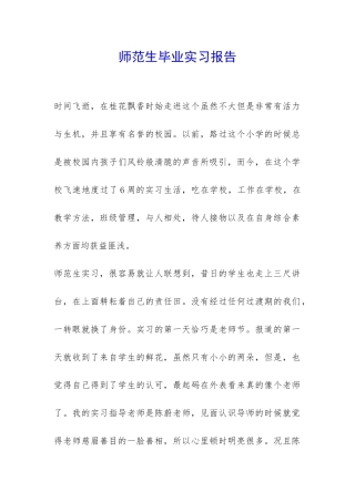 师范生毕业实习报告-