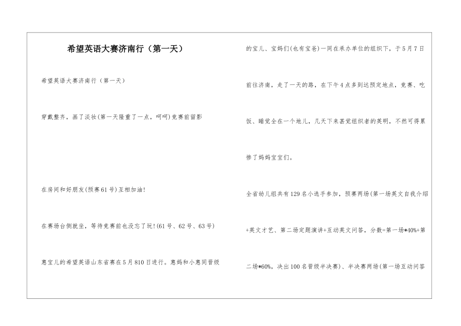 希望英语大赛济南行_第1页