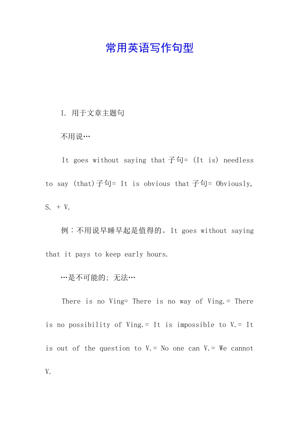 常用英语写作句型_第1页