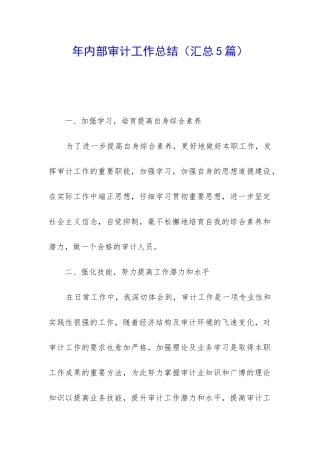 年内部审计工作总结